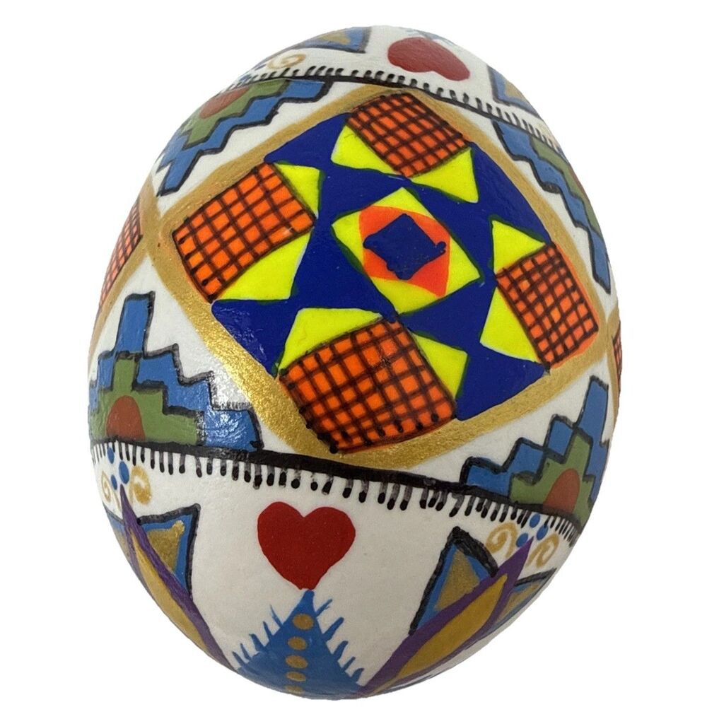Ukrainian Pysanky Blown Easter Eggs Kistka Hand Dyed Painted Folk Art Lot of 7 - Picture 3 of 16